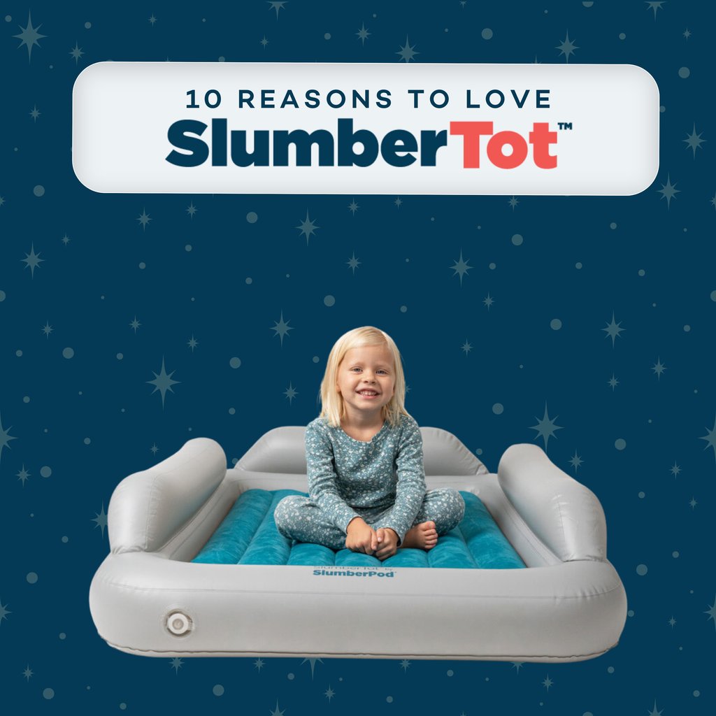 SlumberPod's tweet photo. 1. Fits perfectly inside SlumberPod
2. Or can be used on its own
3. Fits standard playard sheet
4. Inflates in <2 min 
5. Tall side bumpers &amp; head bumper 
6. Comes with carrying bag
7. Ample sleeping area
8. Holds <200 lbs 
9. Holds air for days
10. From the makers of SlumberPod https://t.co/mJhHpG8ywn