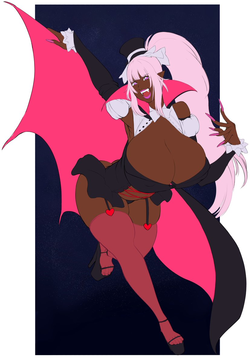 papaconyan's tweet photo. WIP HALLOWEEN VAMPIRE | Papaco-chan #pixiv https://t.co/G7nZzNdNi3 #Halloween #darkskin #animegirl #anime #AnimeArt #mangaart https://t.co/tOrrixd7L4