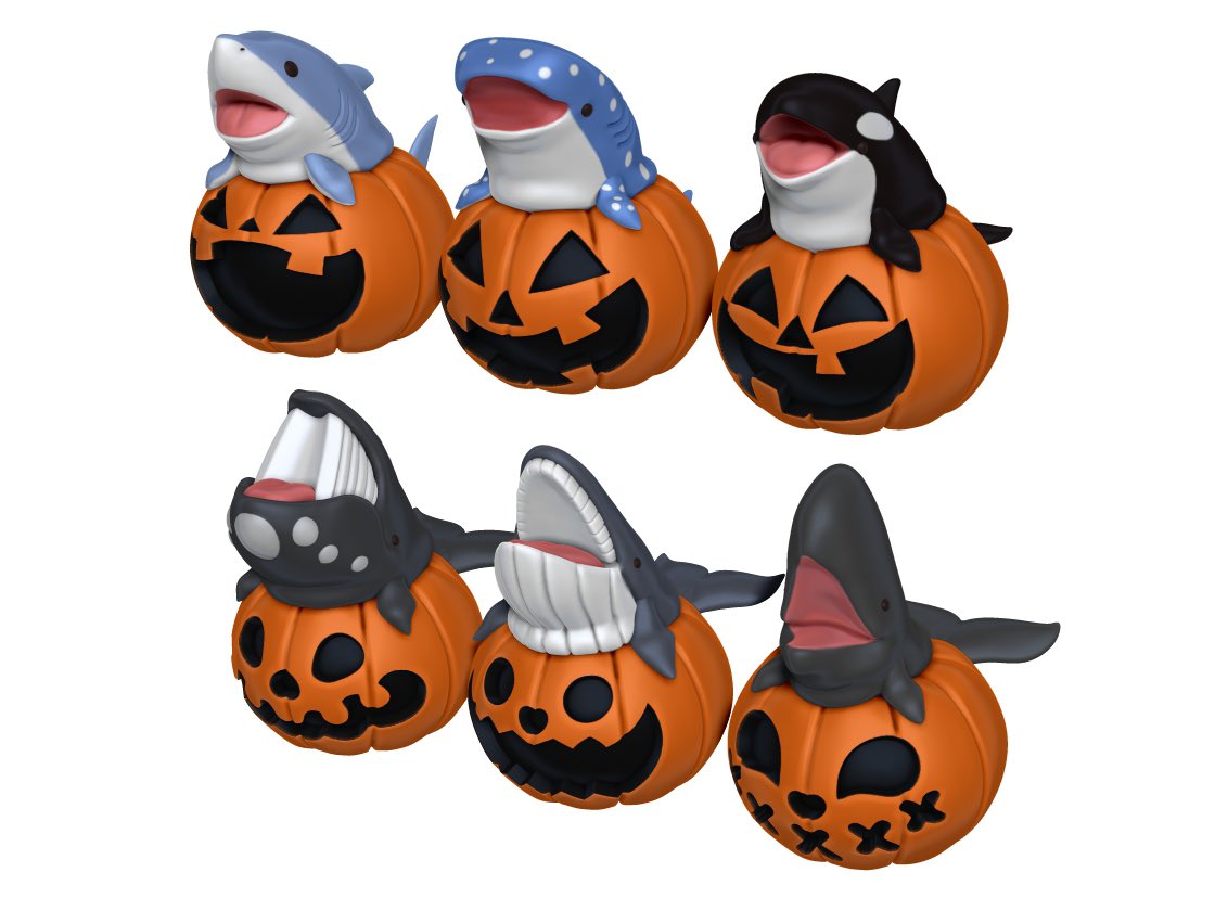 no humans white background simple background shark pumpkin open mouth jack-o'-lantern  illustration images