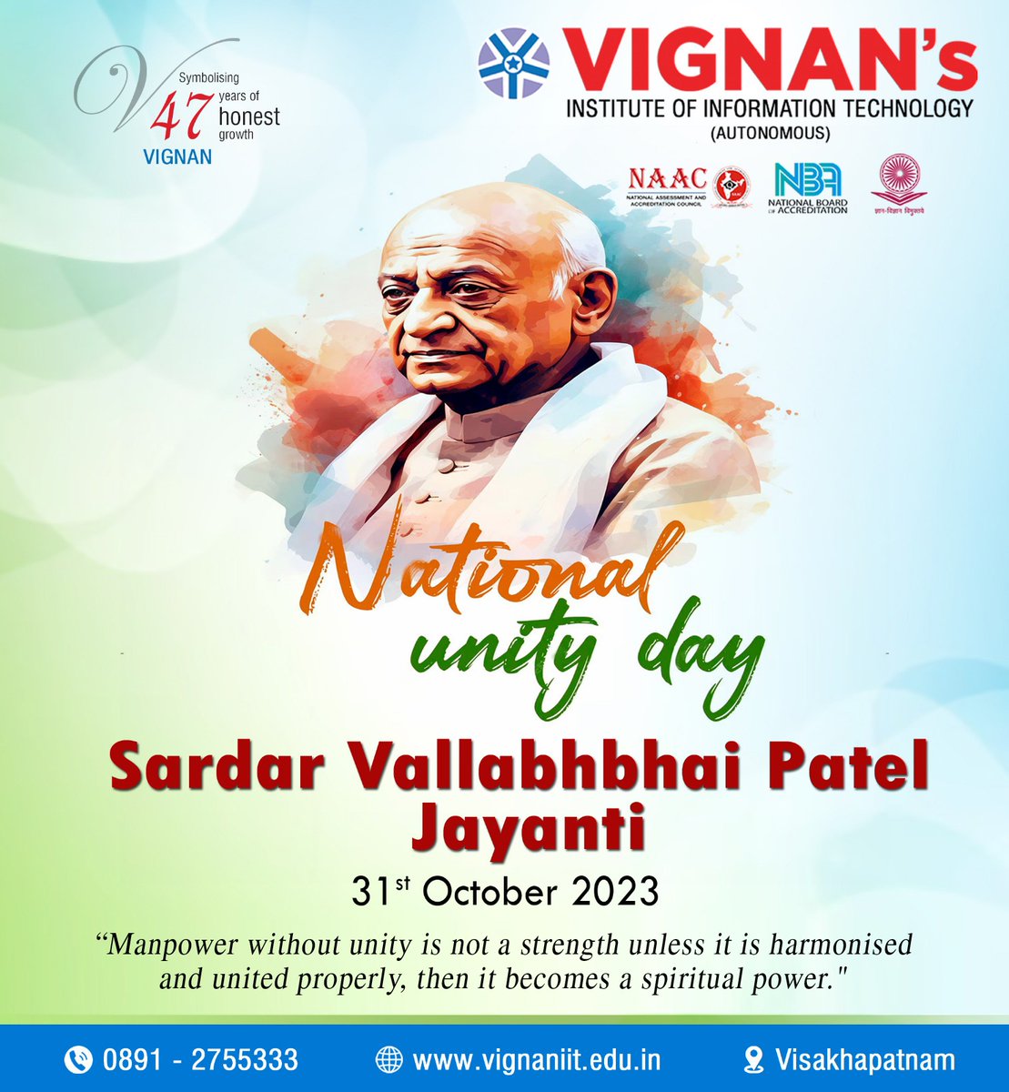 vignaniit's tweet photo. Reflecting on the spirit of #Unity at Vignan Institute of Information Technology(A) this National #UnityDay. Remembering the strength that binds us together. 🇮🇳 #RememberingUnity #VIIT https://t.co/PSruWMX9pA