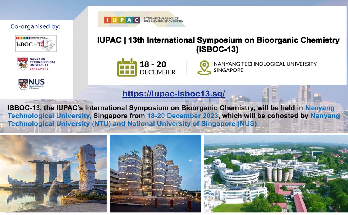 Xing_Group_NTU's tweet photo. 5 days left for close registration at https://t.co/IU2zncOzQU, IUPAC/13th International Symposium on Bioorganic Chemistry (ISBOC13). Join us in this Dec with globally renowned folks in Chem Biol/Bioorg Chem @rsc_chembio; @ACS_DivBioChem; @ACSBioMed; @asianchembiol; #ACSChemBiol😀 https://t.co/va1nO2Zmyo