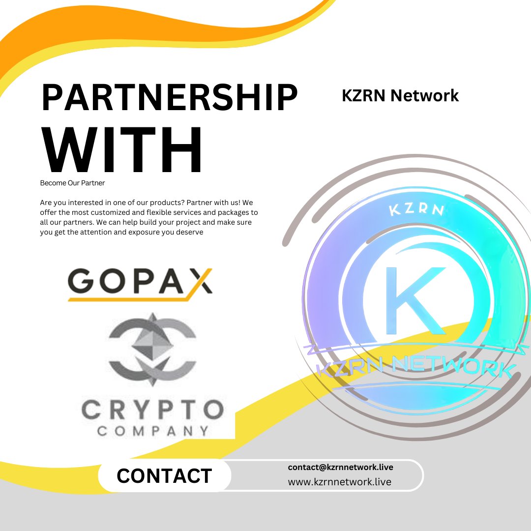 KZRNNetwork's tweet image. 💥💥💥KZRN Network 
Partnership announcement..

#gopax 

#cryptocompany