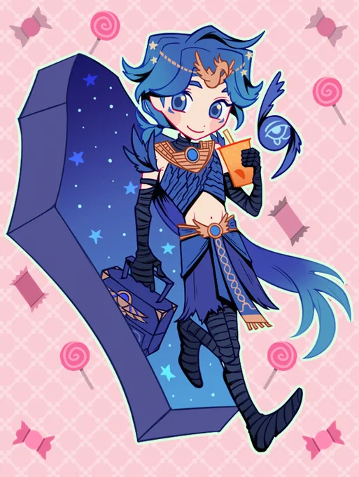 i had a lot of fun drawing these chibis for the halloween idv cupsleeve event this past month! here's a bonus halloween besties polaroid and fenix sticker i drew for the event too!