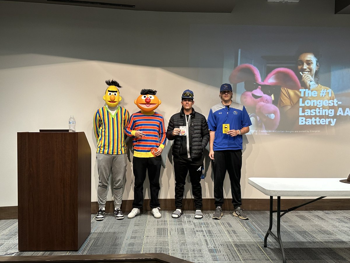 BresciaBaseball's tweet photo. What better this time of year than some team bonding over a Halloween costume contest and watching the World Series together! 🥉Evan Brite &amp; Brayden Ernspiker as “Bert &amp; Ernie”🥈 Hayden Cash as “Darnell Coleman” 🥇 Brody Niebrugge as “Coach Herbig” https://t.co/xhayPLrUD7