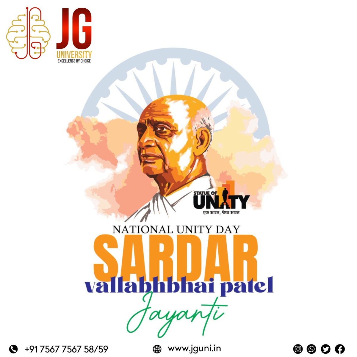_JGUniversity's tweet photo. Fostering unity through knowledge and diversity.

#nation #unity #unityday #nationalunityday #sardarvallabhbhaipatel #knowledge #university #jguniversity https://t.co/m0rG0JVWmg