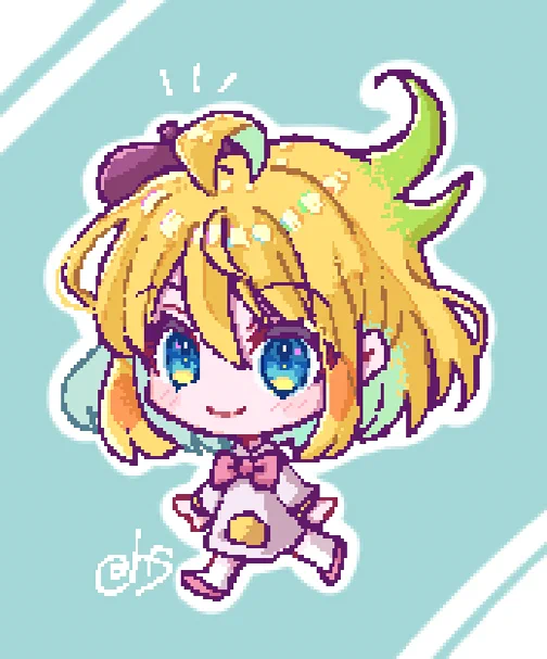 ドット絵なすみれてんてー描けたー!  #はなのすみれ描いたぴよ