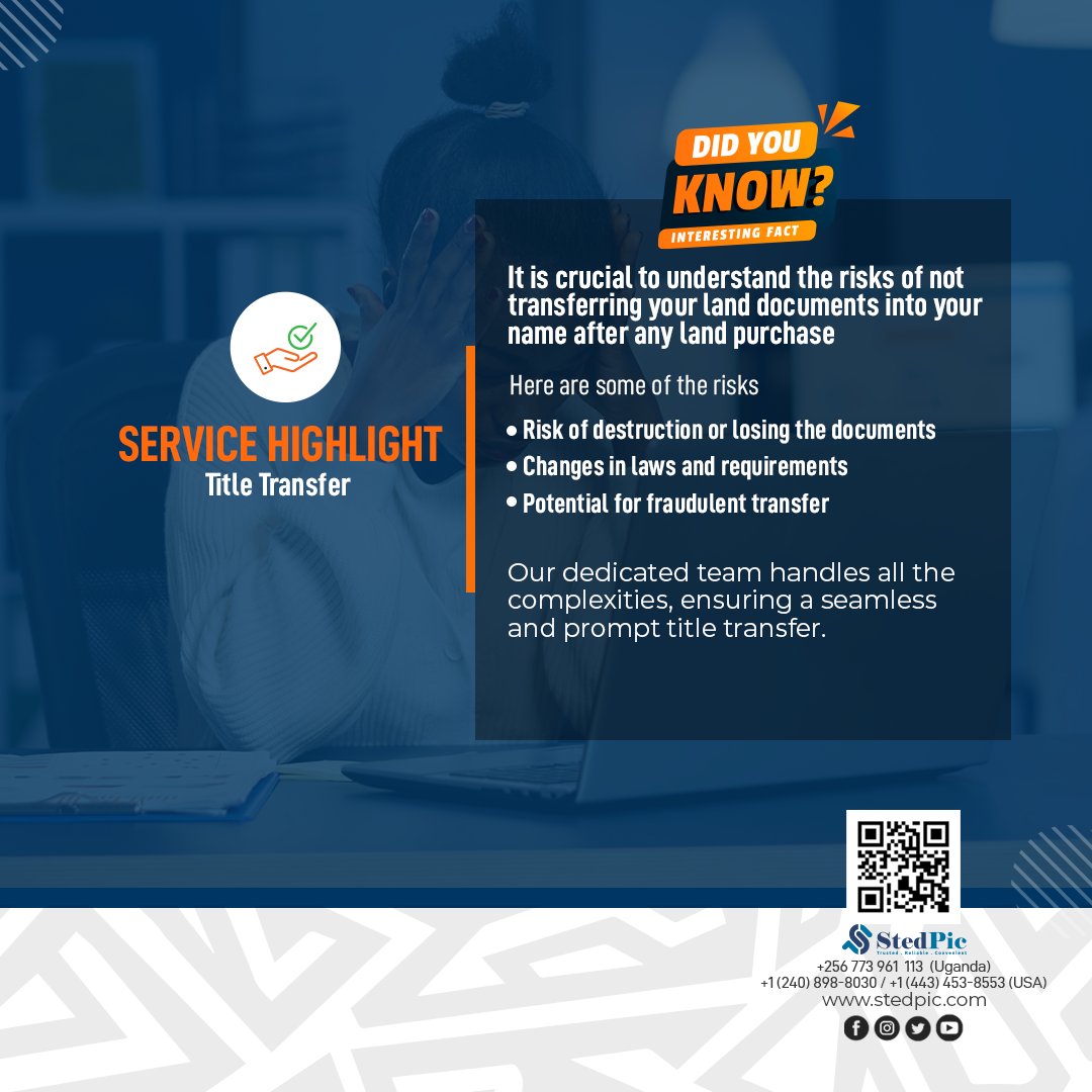 🏡 Don't leave your future in jeopardy! 🚫✍️ Secure your investment and peace of mind by transferring your land documents into your name. 📝🔒 Protect your legacy, take action now! 💼💪 #LandOwnership #TransferProcess #SecureYourFuture #ProtectYourInvestment"