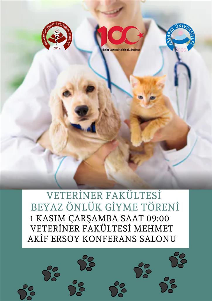 Veteriner Fakültesi Beyaz Önlük Giyme Töreni
🗓️1 Kasım 2023 Çarşamba
⏰09:00
📍Veteriner Fakültesi Mehmet Akif Ersoy Konferans Salonu