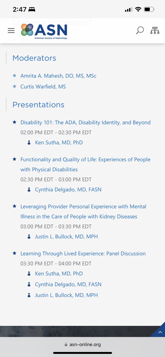 So excited to share the podium for this session with amazing friends and colleagues! See y’all there Thursday! You won’t want to miss this one! #KidneyWk #KidneyWeek2023 #NephTwitter #PatientVoice #DocsWithDisabilities