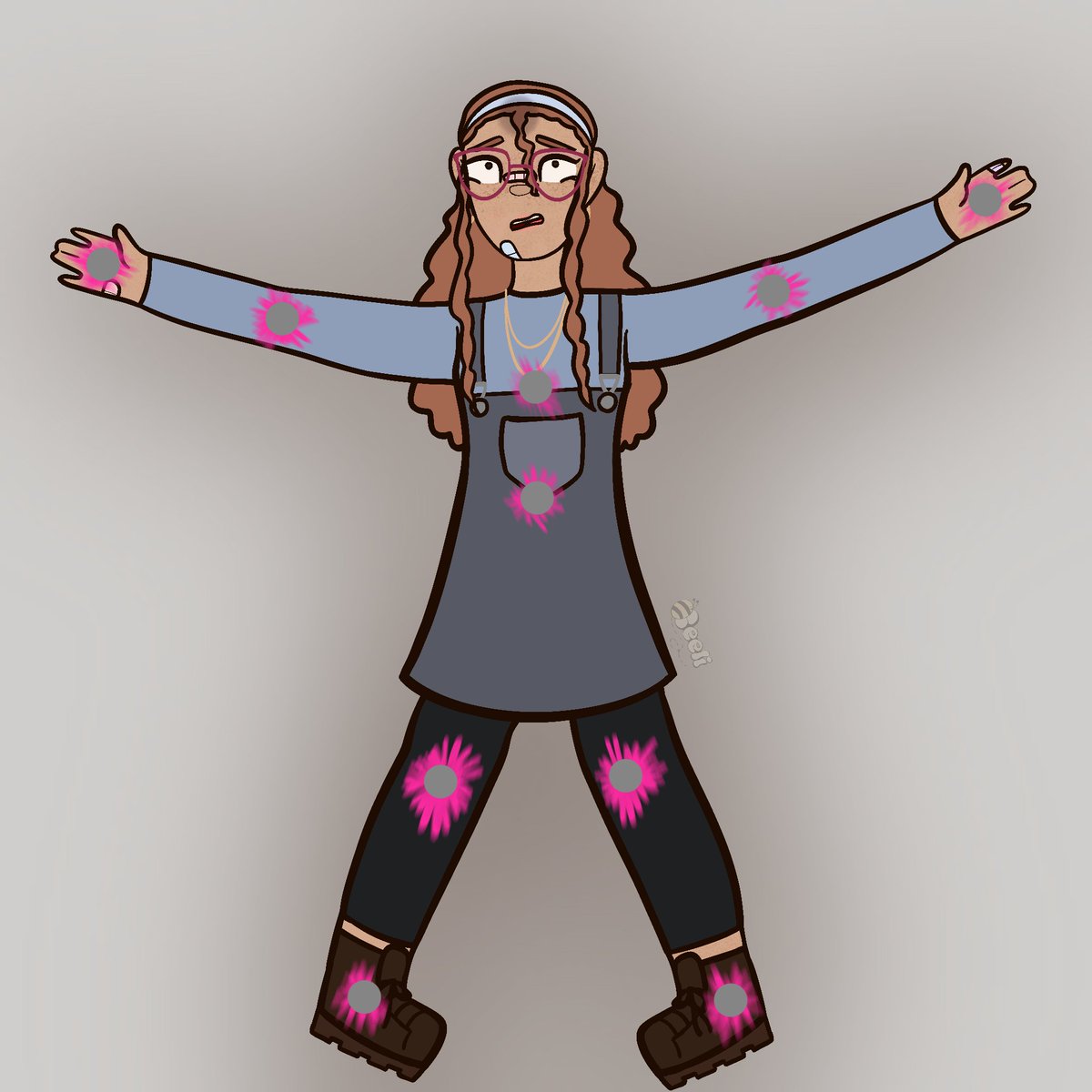 Beeli_art's tweet photo. #GORETOBER2023 Day 29 - Pins

' Ellie, the Ultimate Entomologist, and her execution. '

TW - pink blood, stabbing, implied death https://t.co/kGhDLY3CkJ