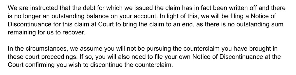 Some of you may remember, as a result of illegal raw sewage dumping I refused to pay my bill. When they tried to take me to court I filed a counterclaim for not being able to swim in the sea, etc. This is what I have now received from their solicitor. Round one to us! 🏅