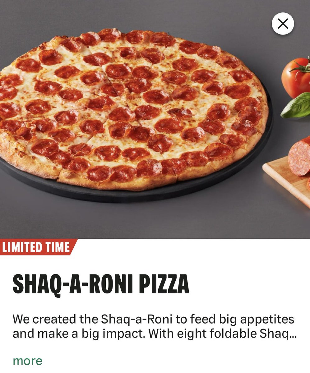 StaceyPundik's tweet photo. @SHAQ @PapaJohns ordered a well done Shaq-a-roni pizza today and this is what I got. Wasn’t even cooked and it was missing half the pepperonis. Store wouldn’t give me a refund. Shame…. https://t.co/klFegImvFo