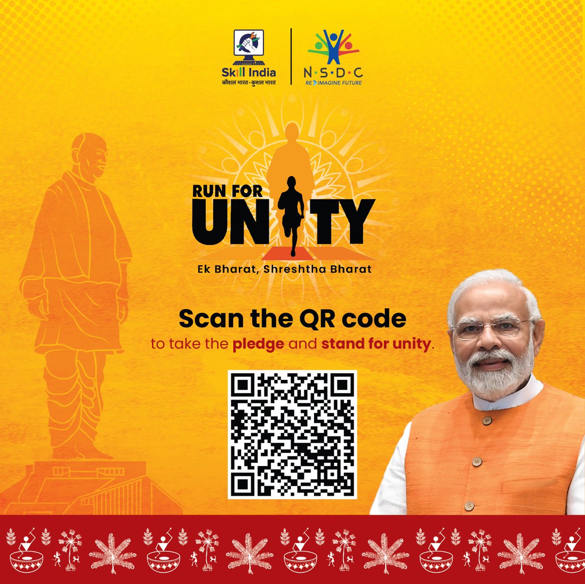 NSDCIndia's tweet image. Let&apos;s pledge for unity and skill up step by step!

Step-I: Scan the QR Code
Step-II: Click &apos;Enroll&apos;
Step-III: Take the Pledge
Step-IV: Download your Pledge Certificate
Step-V: Share your commitment with all. 

Download your certificate now!

#PledgeForUnity