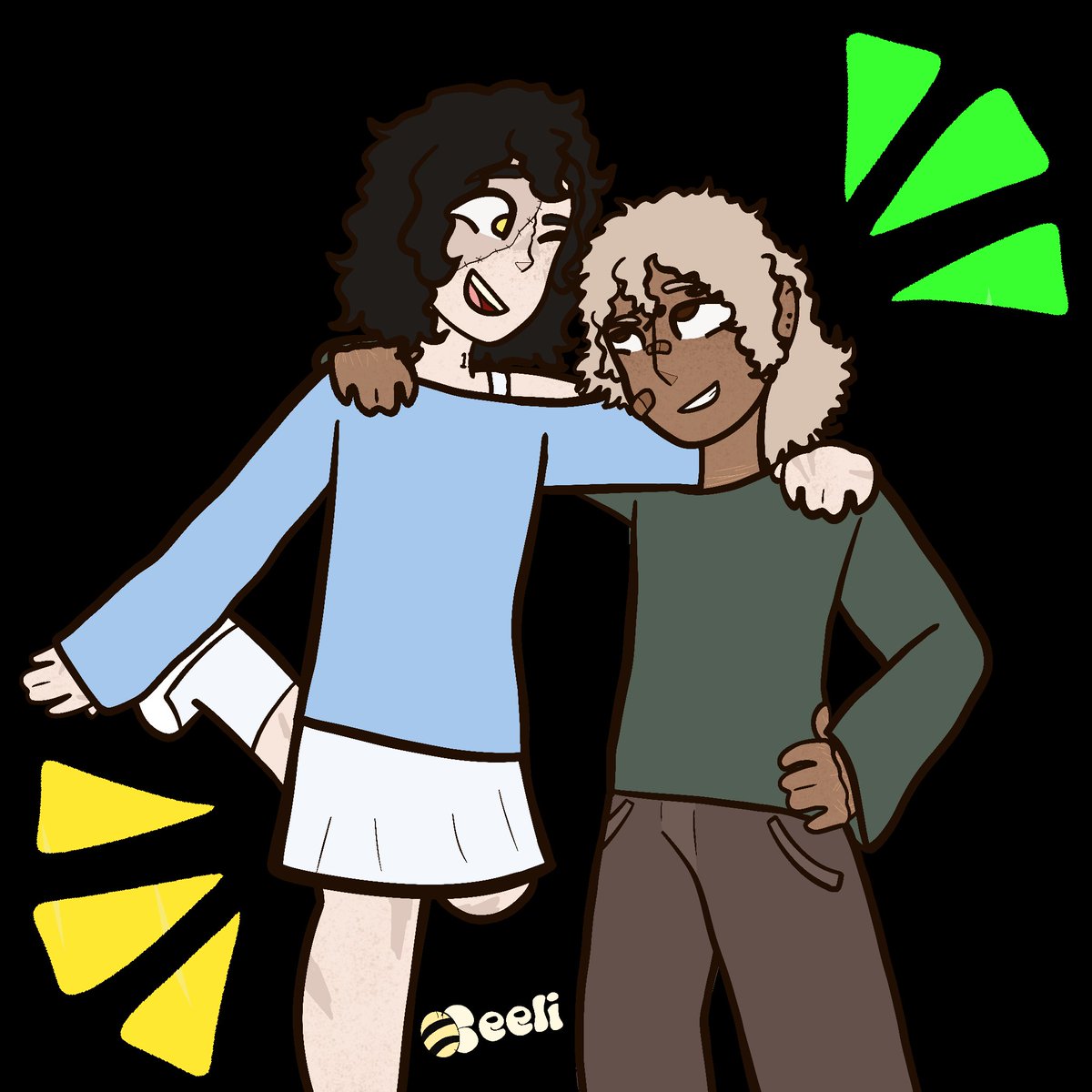 Beeli_art's tweet photo. #INKTOBER2023 Day 29 - Massive

' Ash and Arbus, the bestest of friends and siblings! Even through their height difference, they manage to love each other the same! '

(This height comparison might not be accurate, but I'm behind on prompts !!) https://t.co/EkFQuWNbHs