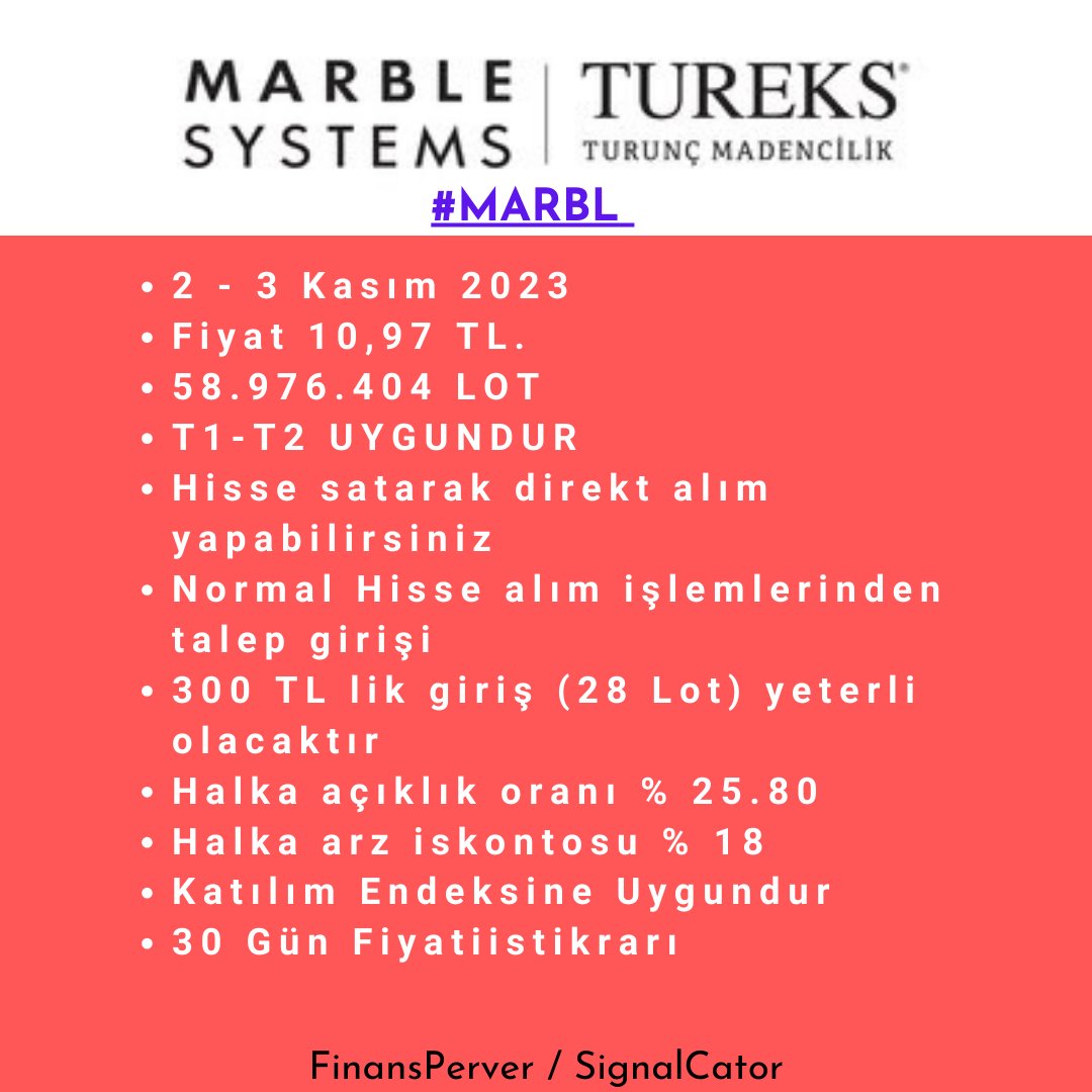 finansperver's tweet photo. #MARBL HALKA ARZ
#Borsaistanbul #halkaarz https://t.co/pp6PGETTc3