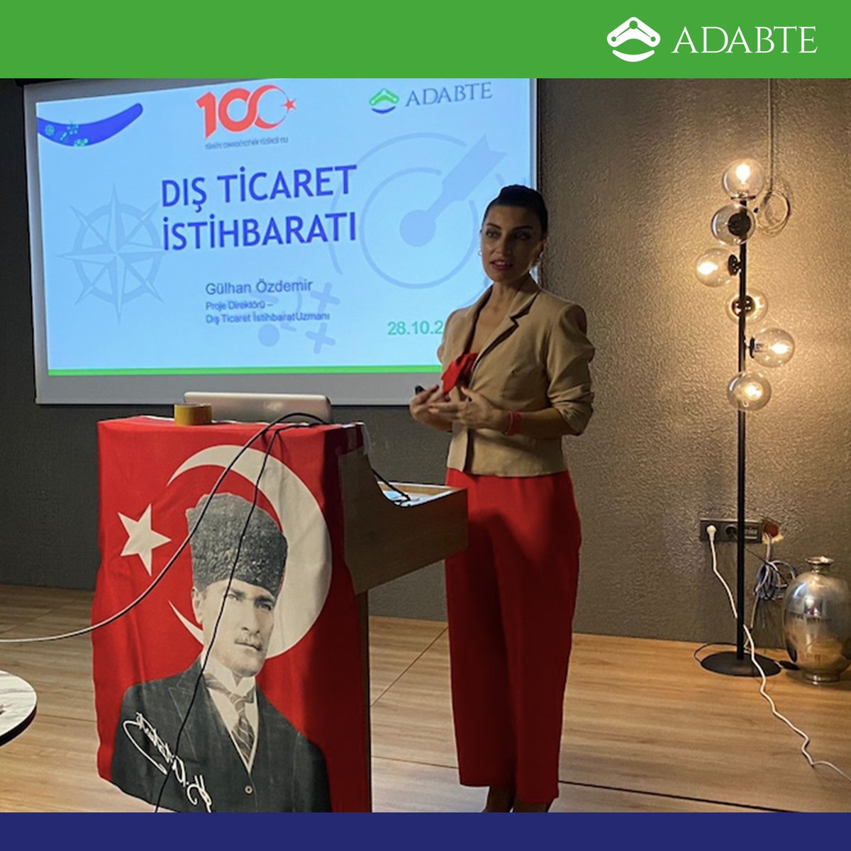 adabte_int's tweet photo. ADABTE International Proje Direktörümüz Gülhan Özdemir, JCI Adana'nın konuğu olarak "Cumhuriyetin 100. Yaşında 100 İşletmeye 1.000 Destek Projesi" kapanış toplantısında konuşmacı oldu ve katılımcılara ihracatı arttırmaya yönelik dış ticaret istihbaratı hakkında bilgiler verdi. https://t.co/RpkhsLPvda