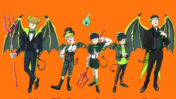 ハロウィンなので 昔描いた版権ラフでもあげておきます。 #モブサイコ100