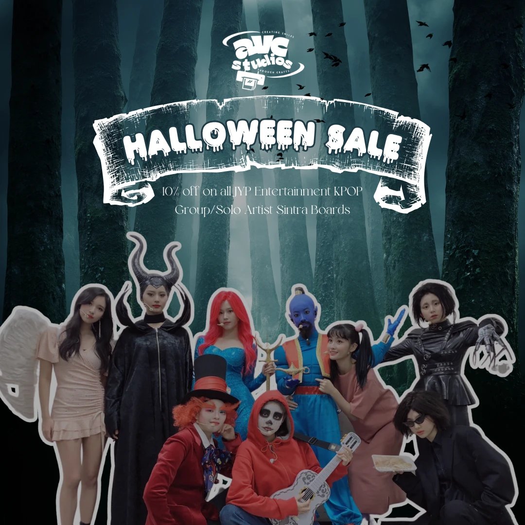 avcstudios_'s tweet photo. ONCEs,🎃🍭 Claim your Halloween voucher code and join us in celebration of this spooky season. 🕸️👻

No tricks, just our way of saying 'thank you' for your unwavering love for K-pop and AVC Studios. Get ready to feel special this Halloween with TWICE and us! 🎶🌟 https://t.co/z60xNTe6vM