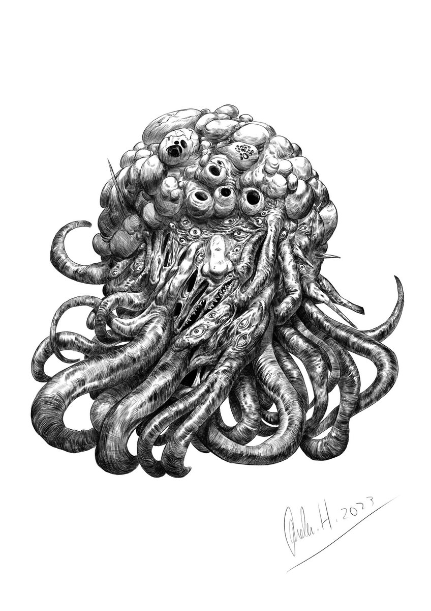 TheRooh1's tweet photo. Inktober Day 31: The Dunwich Horror

#art #arte #inktober #cosmichorror #inktober2023 #artists #artistsonx #artistsofx #digitalart #creatureart #hplovecraft #draw #drawings #drawing #artsy #artworks #clipstudiopaint #illustration #nzart #nzartist #cosmichorrorinktober https://t.co/o1JJSRCQ3S