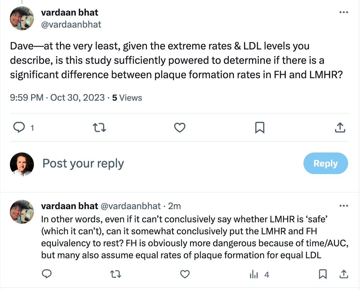 realDaveFeldman's tweet image. I think it's worth really taking a moment to break this comparison of #LMHR with #FH out carefully with regard to extremely high #LDL #cholesterol and #ASCVD risk...

Back of Envelope Math on Homozygous FH @JohnKastelein noted today:
"The litterature on homozygous FH is abound