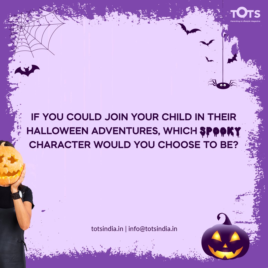 🎃 Calling all busy parents! Take a break from the hustle and have some Halloween fun.   Imagine stepping into your child's Halloween adventures. If you could become any spooky character, who would you choose to be?

#halloween2023 #parenting #totscommunity #totsindia