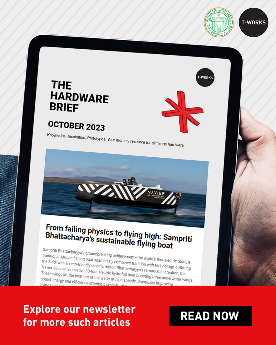 TWorksHyd's tweet image. This month's newsletter is packed with some exciting stuff from the world of #hardwareinnovation and all things T-Works. 

Check out our latest newsletter here- bit.ly/3QlaUzw

#TWorksNewsletter #prototyping #manufacturing #TWorks