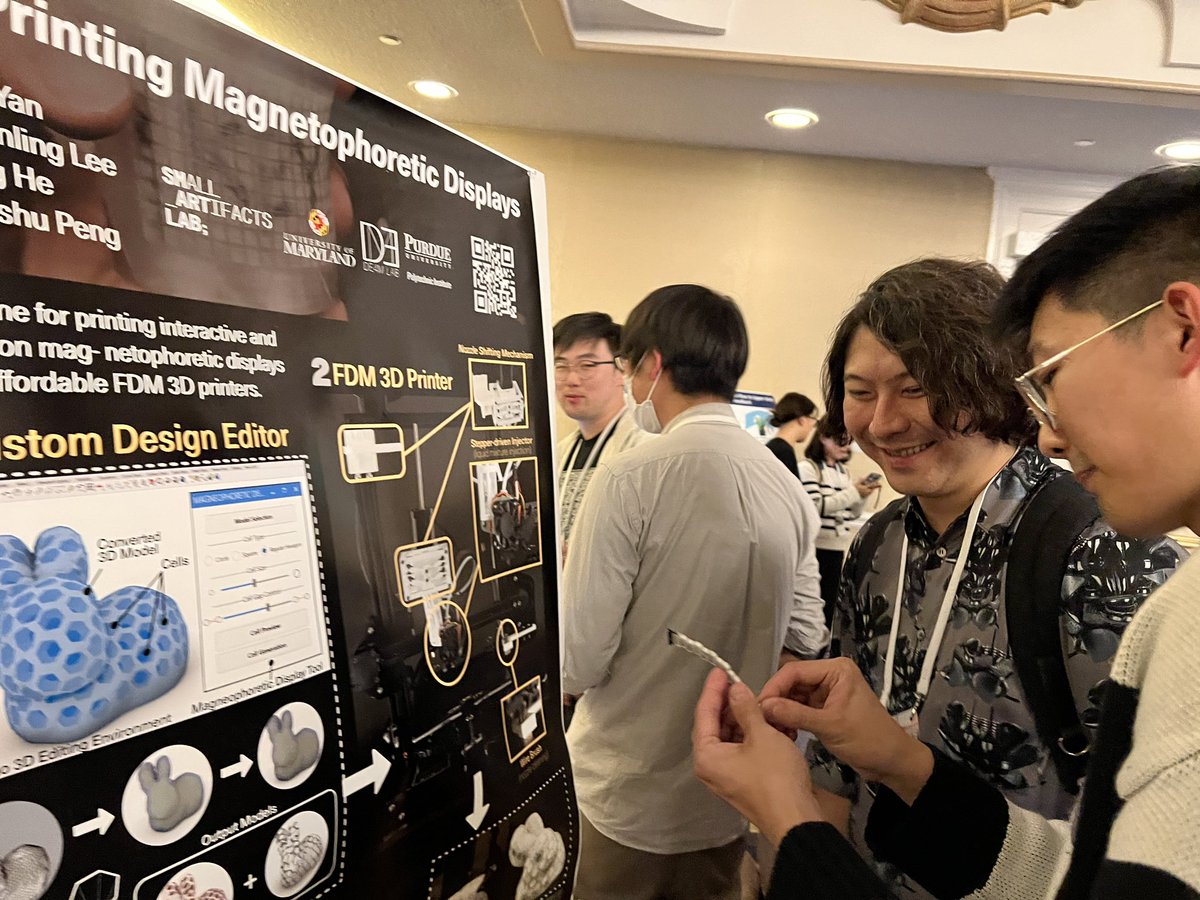 Liang He (@liang_fab_akira) on Twitter photo <a href="/ZYYan20H/">Zeyu Yan</a> and <a href="/HsuanlingLee/">Hsuanling Lee</a> are busy introducing our printed magnetophoretic objects to UIST attendees, including our fab friends <a href="/CATianhong/">Catherine Yu</a> and <a href="/koya_narumi/">Koya NARUMI</a> <a href="/ZYYan20H/">Zeyu Yan</a> and <a href="/HsuanlingLee/">Hsuanling Lee</a> are busy introducing our printed magnetophoretic objects to UIST attendees, including our fab friends <a href="/CATianhong/">Catherine Yu</a> and <a href="/koya_narumi/">Koya NARUMI</a>