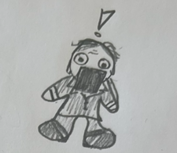 LL3XXINGT0NN's tweet photo. Why draw many of the Main characters of the #FNAFMOVIE  when you can just draw silly little Doug (my hand writing is a mess so so alt text is what it says) https://t.co/UaGJqxTtTP