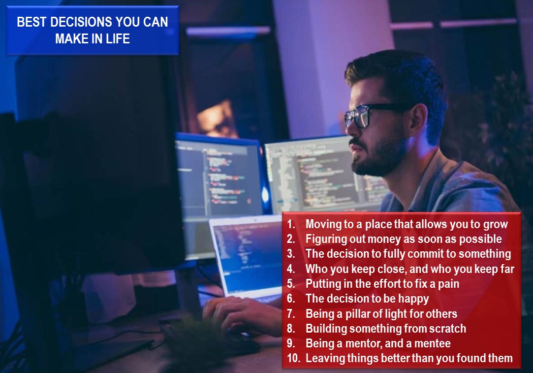 OMRcat's tweet image. #Bestdecisions you can make in #life
Source : #Alux 
youtube.com/watch?v=41pO5-…