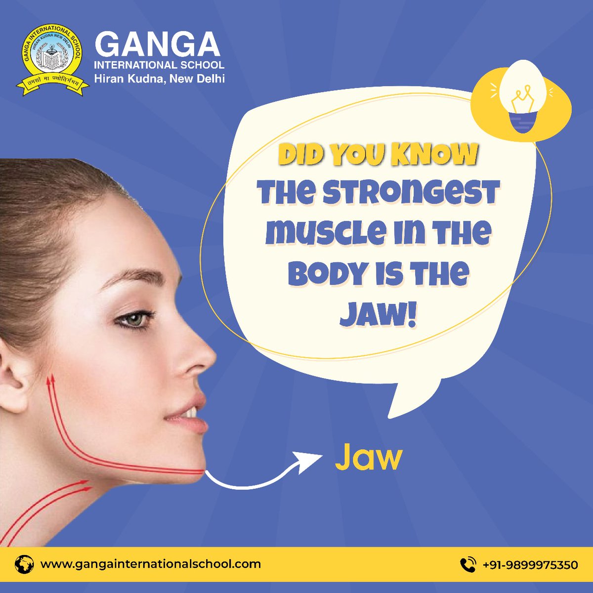 Jaw-dropping fact!
💪🦷 It's a powerhouse, helping you chomp through life one bite at a time. 🍔🌮
.
.
.
#didyouknow #facts #knowledgeoftheday #jawfact #gis #gisstudents #bestschool #besteducation #growwithgis  #didyouknowthat #boardingschool #topboardingschoolinnewdel