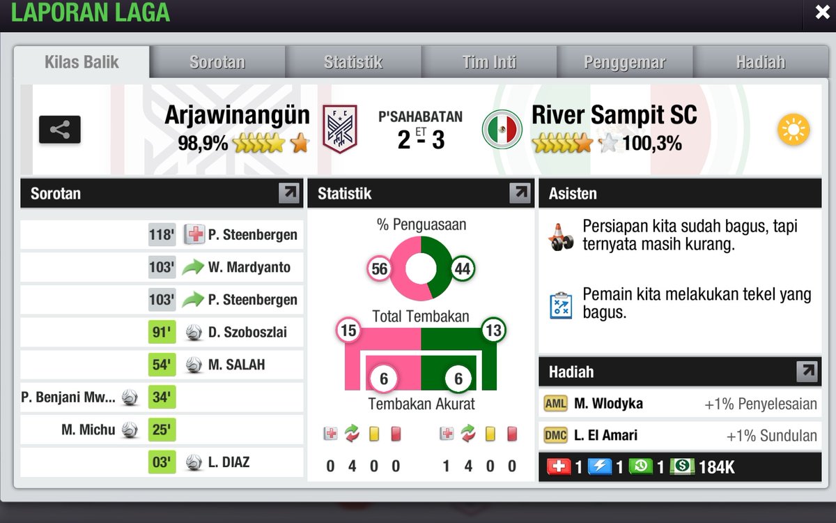 <a href="/INC_LTEI/">Indonesia Nations Cup #INCXLI</a> Quarter Final

Arja 6 - 3 River Sampit

<a href="/River_Sampit_SC/">@River_Sampit_SC #LTE_Indo_03</a>