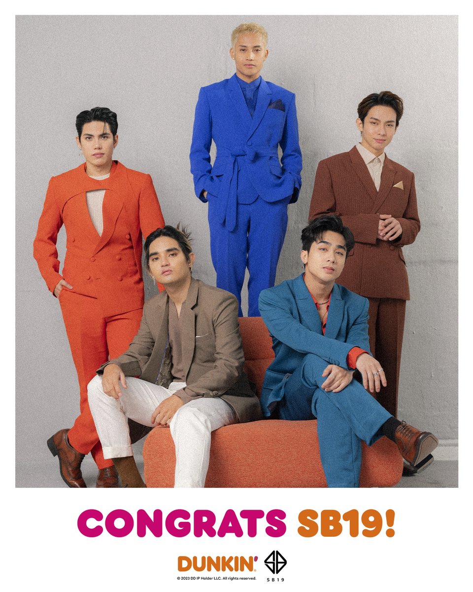 dunkinph's tweet photo. A massive shout-out to @SB19Official for 5 years of dedication! 🔥 Congrats for the successful ONE ZONE fan meet. 🙌💠 #SB19DunkinPH  #SB19ONEZONE https://t.co/PmRkyxVDDs