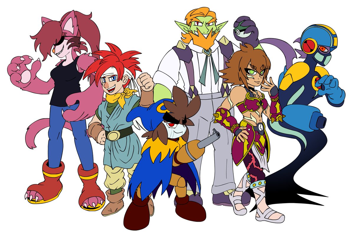 Kirbopher's tweet photo. Happy Halloween!! 🎃🎃🎃
Sadly, I can’t draw a new illustration this year, but here’s a few of my favorites of the @TOMERPG cast from the past! https://t.co/mRxMUkhJsW
