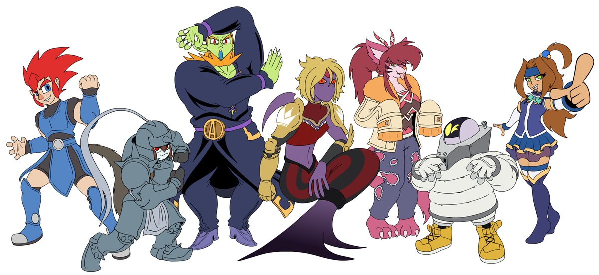 Kirbopher's tweet photo. Happy Halloween!! 🎃🎃🎃
Sadly, I can’t draw a new illustration this year, but here’s a few of my favorites of the @TOMERPG cast from the past! https://t.co/mRxMUkhJsW