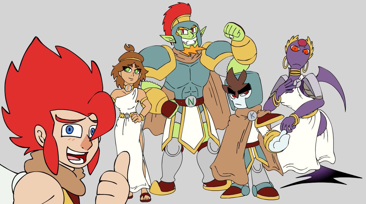 Kirbopher's tweet photo. Happy Halloween!! 🎃🎃🎃
Sadly, I can’t draw a new illustration this year, but here’s a few of my favorites of the @TOMERPG cast from the past! https://t.co/mRxMUkhJsW