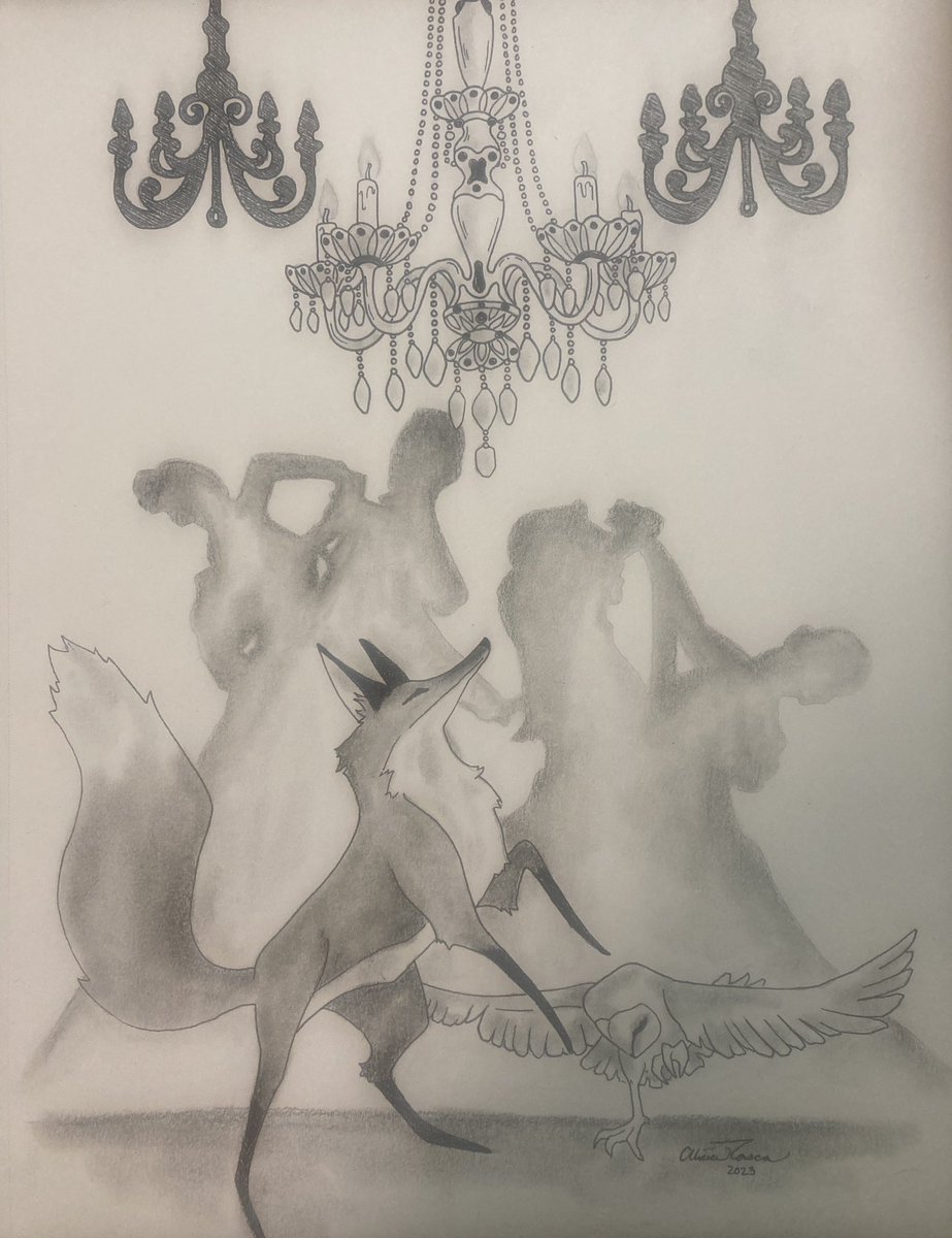 Delirious_Pop's tweet photo. May I have this dance @drawtober

#drawtoberghostlyballroom #drawtober #drawtober2023 #fox #barnowl #traditionalart #art https://t.co/R51oIGqMXF