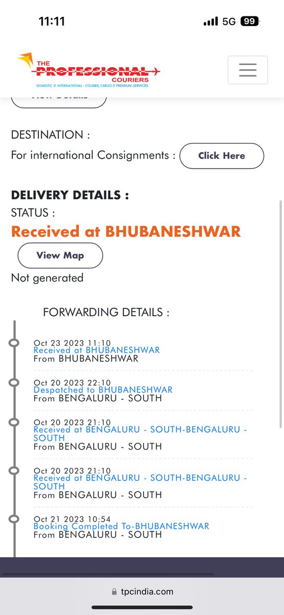 #theprofessionalcourier my courier is not delivered yet .. no one picks call at Bhubaneswar branch … one of the WORST customer experience you provide .. I am ready to pickup my parcel also but how to contact as no one is responding … for past 7 days