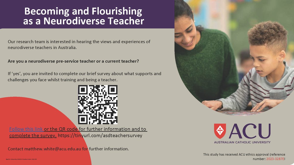 hattdesigns's tweet photo. 🔬New research project: Are you neurodivergent and a teacher? We want to hear from you! See below details. @ACUmedia @EduMelb https://t.co/BRZlM2hb1F