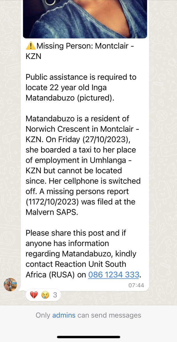 Kokoleo_zn's tweet photo. Durban folks please help https://t.co/9aT6UIyEu9