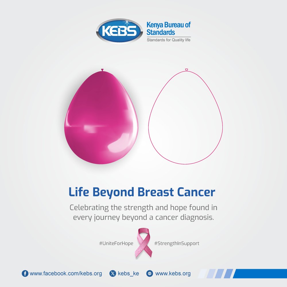 KEBS_ke's tweet photo. As October draws to a close, let's continue to embody the strength seen throughout Breast Cancer Awareness Month. As we reflect on the inspiring stories of survivors, we renew our commitment to supporting, educating, and inspiring others.
#UniteForHope #StrengthInSupport https://t.co/o63fP7iEIk