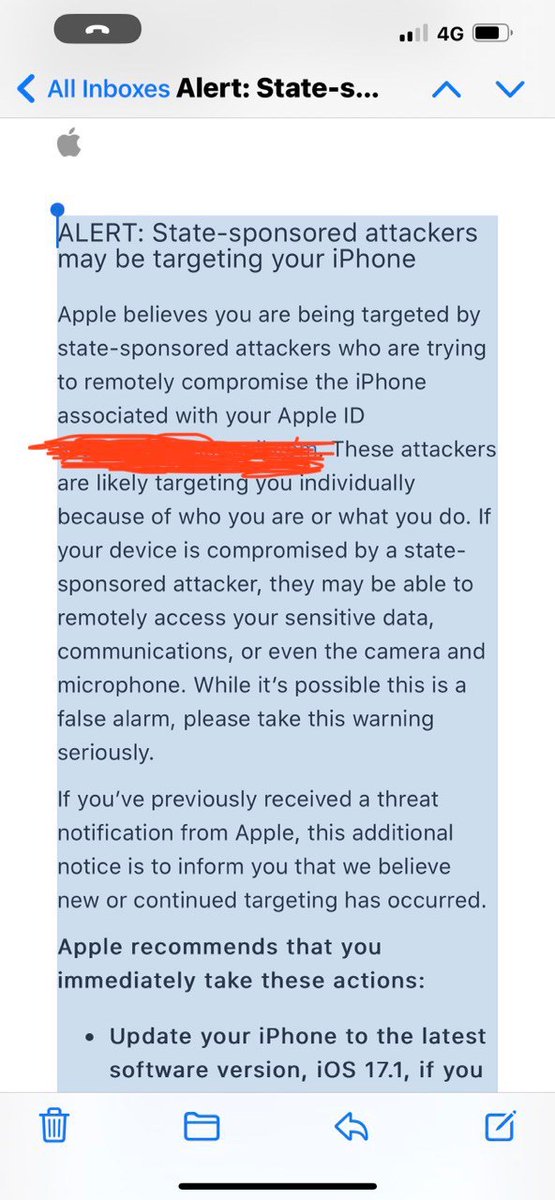 asadowaisi's tweet photo. Received an Apple Threat Notification last night that attackers may be targeting my phone

ḳhuub parda hai ki chilman se lage baiThe haiñ 
saaf chhupte bhī nahīñ sāmne aate bhī nahīñ https://t.co/u2PDYcqNj6