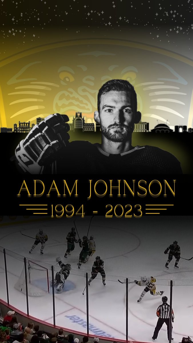 AnExXUser's tweet photo. Wee tribute I did to Adam. A star who chose to grace our league in Nottingham and celebrating his 1st NHL goal, might make a decent wallpaper for any Panthers fan

Reupload as error in the original

Thoughts with everyone affected by Adam's passing 💛🖤

#AJ47 #47ColoursforAdam https://t.co/b7vEfxJ4TH