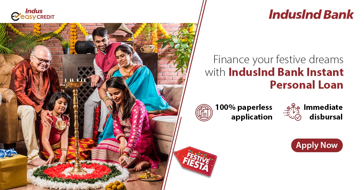 MyIndusIndBank's tweet photo. Donβt let financial worries dim your celebrations. Enjoy festivities to fullest with IndusInd Bank Instant Personal Loan and pay ZERO processing fee*.
Apply Now: https://t.co/dkB9pCwEH3
*Limited time offer
#IndusIndBank #PersonalLoan #ZeroProcessingFee #Funds #Festivities https://t.co/Rc9debAbmK