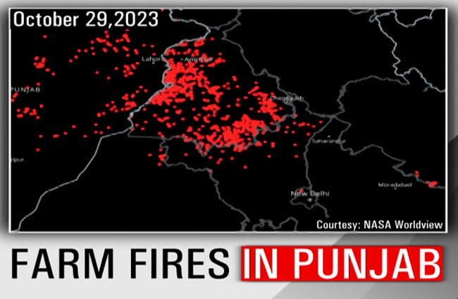 AskAnshul's tweet photo. 740% increase in stubble burning (1068 farm fire incidents) in a single day in Punjab showed by NASA Worldview. 

Air quality in Delhi continued to remain in "very poor" category for the fourth day in a row.

But, all blame will be put on Deepawali festival. Same story every year https://t.co/XdIIoxgY8v