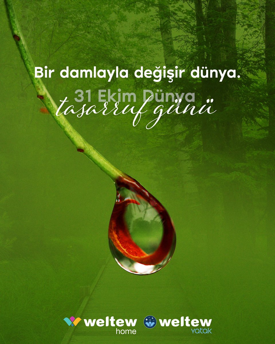 Bir damlayla değişir dünya. 
31 Ekim Dünya Tasarruf Günü💧

#tasarrufgünü