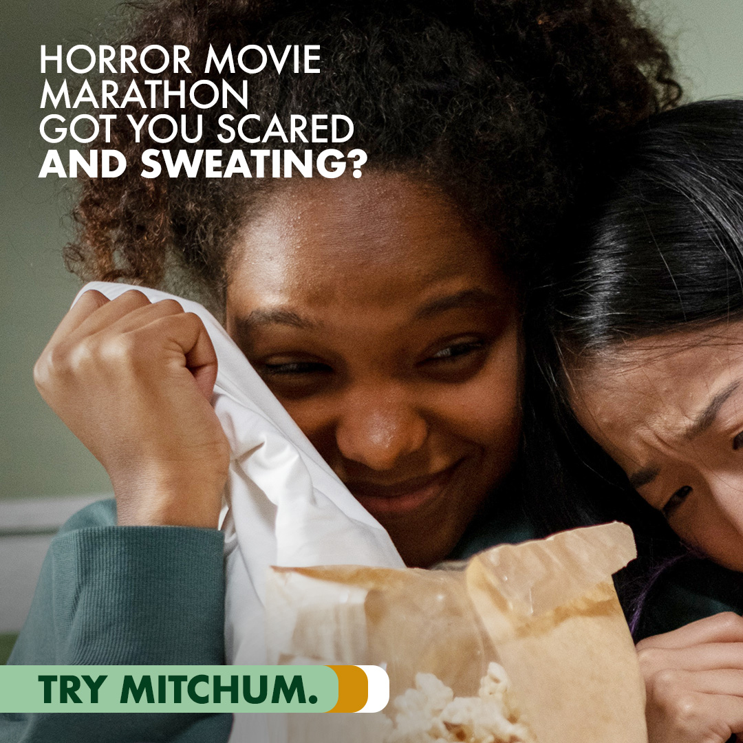 Avoid sweat circles while you enjoy your horror movie lineup this Halloween.

Mitchum has you covered.

#MitchumSA #DontSweatIt #LiveTheMoment #antiperspirant