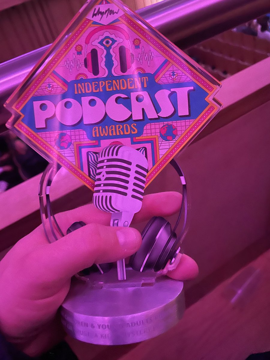 Super chuffed that our Bust or Trust podcast won best Children’s podcast @IndPodAwards last night. All down the ace team at Small Wardour and my very funny co-host @athenakugblenu. Bloomin’ love writing and co-hosting it. If your kids don’t listen yet, get them to tune in!