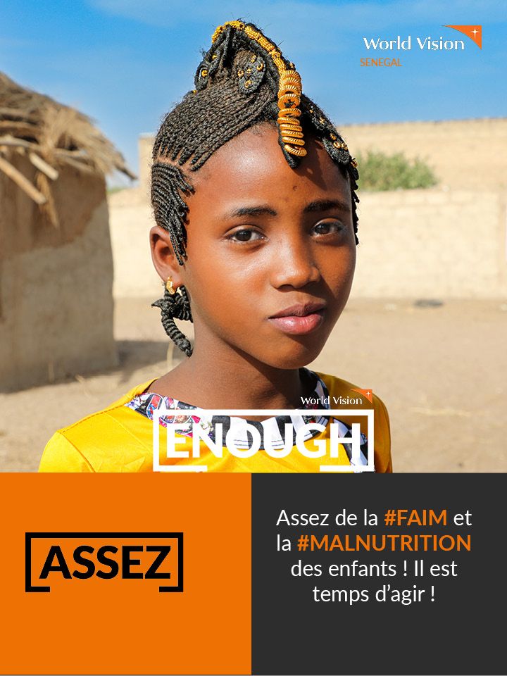 Ensemble pour lutter contre la faim et la malnutrition, surtout chez les enfants !
Rejoignez la campagne #ENOUGH #ASSEZ de World Vision !
<a href="/santegouv_sn/">Ministère de la Santé et de l'Action sociale</a> @FHI360 <a href="/jb_kamate/">Jean Baptiste Kamate (JBK)</a> <a href="/azoubig/">🇸🇳 Assane FALL™</a>
@VisionduMondeFR <a href="/simelsarr/">Amuyaakar Ndoy</a> <a href="/mashanubian/">Aisha Dabo™ 🇸🇳 🇬🇲</a>
<a href="/CTambacounda/">Caritas Tambacounda</a> <a href="/jalybadiane/">Jaly Badiane 🇸🇳🏆⭐</a> <a href="/SenegalCape/">CAPE Sénégal</a> <a href="/kebetu/">kebetu</a>