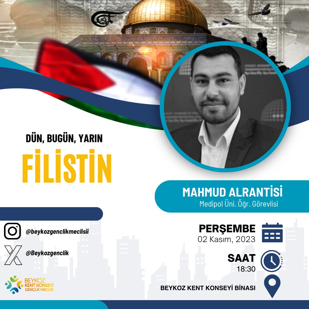 Medipol Üniversitesi Öğretim Görevlisi Mahmud ALRANTİSİ Hocamızı misafir edeceğimiz bu programda Filistin'i gündeme alıyoruz. Tüm halkımız davetlidir.