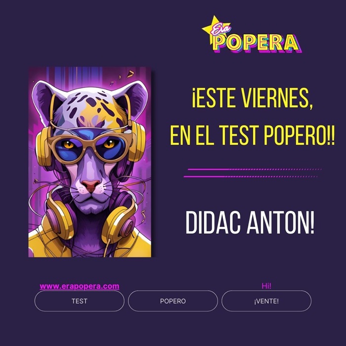 ¡Buenos días!!

😈Este Viernes, tenemos Nuevo Test Popero, nos hace mucha ilusión que se pase a contarnos sus dichas y desdichas...

😈El Gran <a href="/seo_torch/">Dídac Anton</a> 😎¡Nos vemos el Viernes, sobre las 12h! Invitamos al aperitivo!!

#testpopero